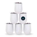 White 12oz Double Wall Stainless Steel Eggball Tumbler (Box 6,12,36)