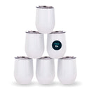 White 12oz Double Wall Stainless Steel Eggball Tumbler (Box 6,12,36)