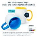 PROMO Box colored mugs inside and on handles for sublimation 11 oz SP