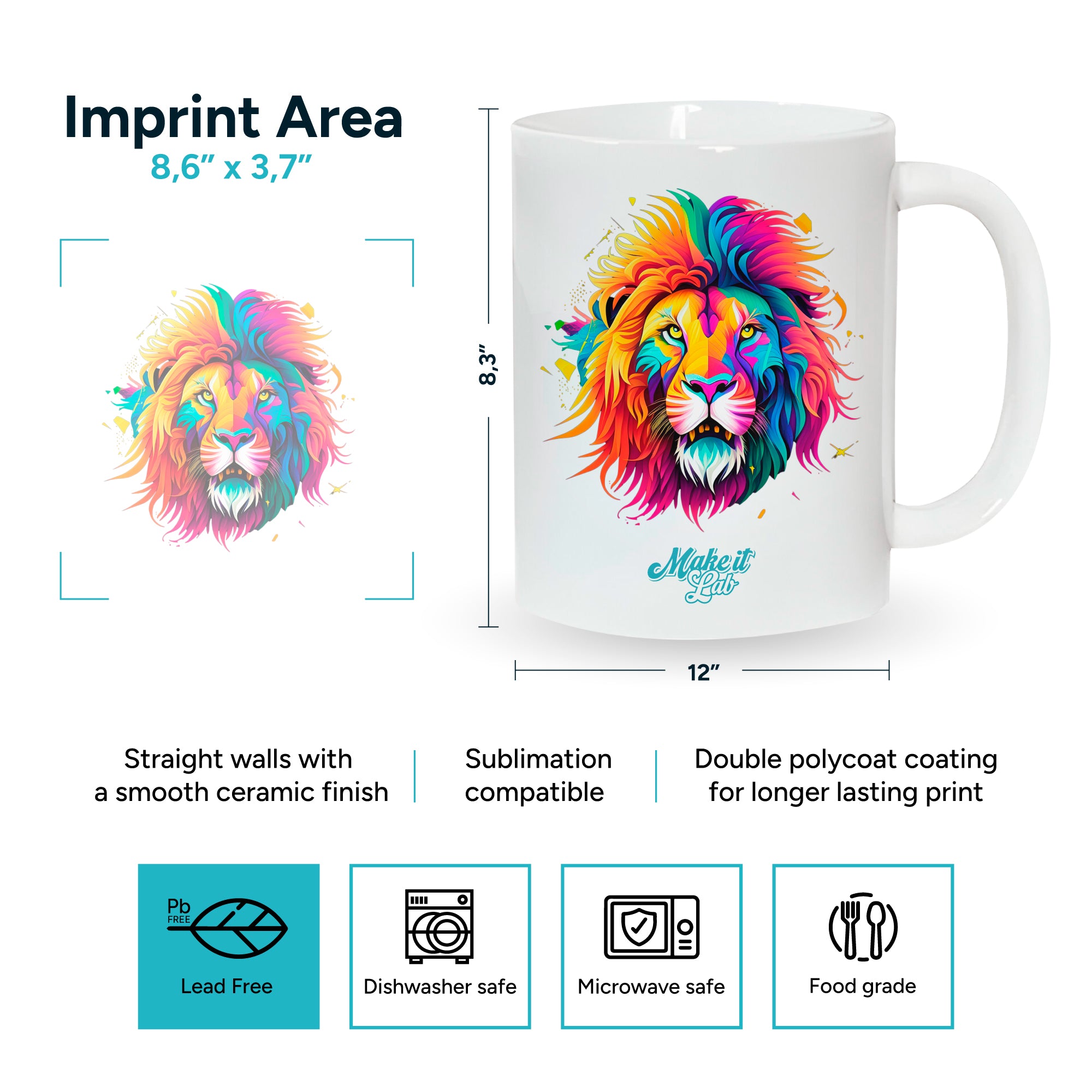 Make It Lab 11oz White Circle Sublimation Mug