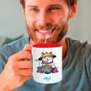 Red mugs inside and on handles for sublimation 11 oz