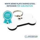 White Bone Plate Shaped Steel Keychain