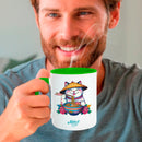 Light green mugs inside and on handles for sublimation 11 oz
