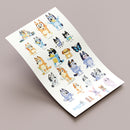 UV DTF Sticker Pack Bluey: Fun-Filled Adventures in Blue Style!