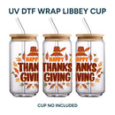 UV DTF WRAP LIBBEY CUP -  Thanksgiving design 6